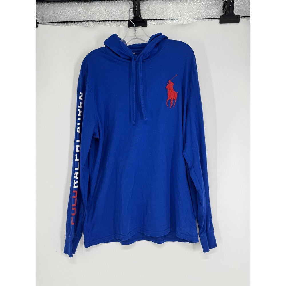 Polo Ralph Lauren Big Pony Graphic Hoodie Mens XL Lightweight Shirt Sweatshirt